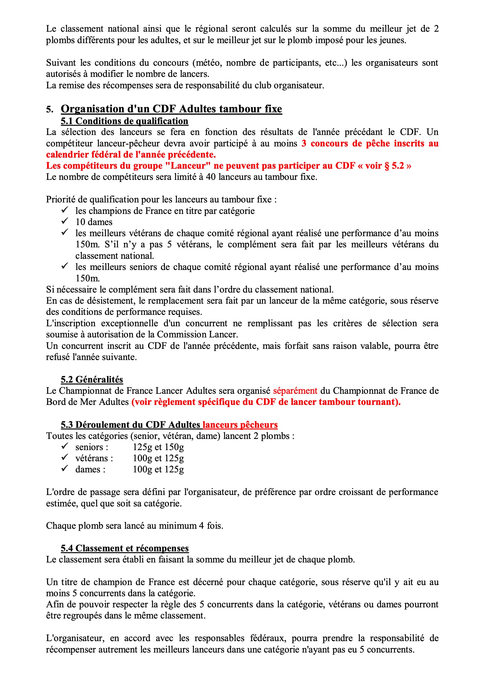 2024 reglement federal lancer Fixe et Tournant 4